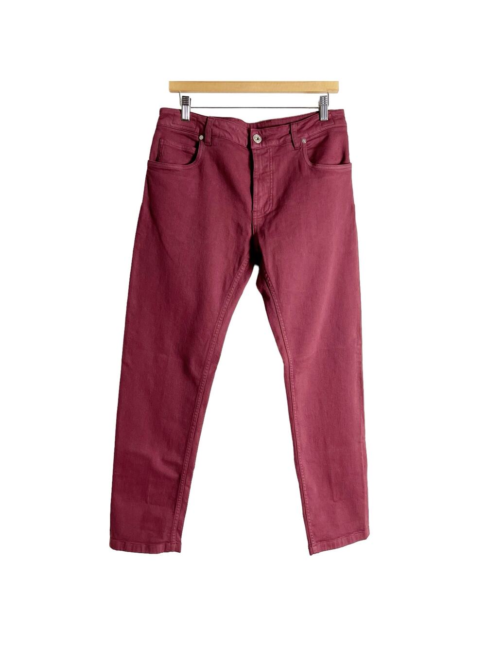 Eleventy Men’s Red Slim Fit 5-Pocket Pants Size 33